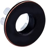 MroMax Überlauflochabdeckung, rund, für Waschbecken, Messing, 1 Stück, MRO191114B-0093, 1PCS Black