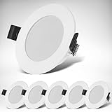 B.K.Licht – 6er Set LED Einbaustrahler 230V, LED Strahler für das Badezimmer Spritzwasserschutz IP44,…