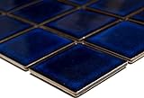 Mosaik Quadrat uni kobaltblau glänzend Keramikfliese, Mosaikstein Format: 58x58 mm, Bogengröße: 60 x…