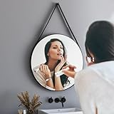 BD-Baode Rund Badezimmerspiegel mit Verstellbarem Riemen 60x60 cm Runder Badspiegel Ohne Beleuchtung…