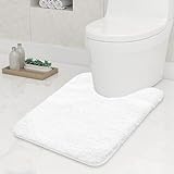 Seavish Luxuriöser, extra dicker WC-Vorleger, U-förmig, waschbar, weiß, 49,6 x 59,6 cm, Badezimmerteppich,…