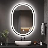 Dripex Badspiegel mit Beleuchtung Led Spiegel mit Touch-Schalter, Dimmbar, 3 Lichtfarbe Einstellbare…