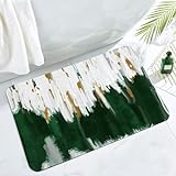 MitoVilla Smaragdgrüne Badezimmerteppich-Matte, moderne Badematten für Badezimmer, rutschfest, saugfähig,…