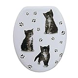 Spirella WC Deckel MDF mit Absenkautomatik Katze mit High Gloss Finish und Schnellbefstigung Scharniere…