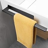 ALOCEO Handtuchhalter Schwarz, Edelstahl Handtuchhalter Wand für Bad & Küche, Handtuchstange Selbstklebend…