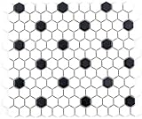 Mosaik Fliese Keramik Hexagon schwarz weiß matt Fliesenspiegel Küche MOS11A-0301_f | 10 Mosaikmatten