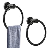 Orlif Handtuchring matt schwarz für Badezimmer, SUS 304, robuster Edelstahl, Handtuchhalter, runder…