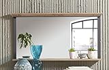 JASMIN Wandspiegel in Artisan Eiche Optik, Graphit - Vielseitiger Spiegel für Flur, Wohn- und Esszimmer im Landhausstil - 142 x 74 x 16 cm (B/H/T)
