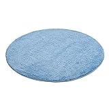 Gözze Mikrofaser Badteppich, rund 110 cm Durchmesser, RIO, Blau, 1025-50-110000