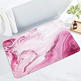 MitoVilla Rosa Marmor Badezimmer Läufer Teppich Matte, moderne abstrakte Badezimmer Dusche Bodenmatte…