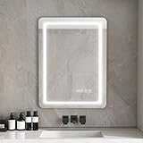 furduzz Beleuchteter LED-Badezimmerspiegel mit Bewegungsmelder-Schalter, 3 Farben, dimmbar, Touch-Schalter-Steuerung,…