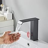 Infrarot Sensor Wasserhahn schwarz Automatisch Mischbatterie Wasserfall waschtischarmatur für bad-wasserhahn…