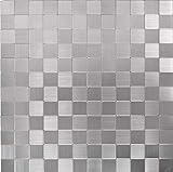 Mosaik Fliese selbstklebend Aluminium silber metall metall für WAND KÜCHE FLIESENSPIEGEL THEKENVERKLEIDUNG…