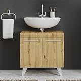 Planetmöbel Waschtischunterschrank Merkur 60cm Artizan Eiche, Unterschrank für Badezimmer, Badmöbel…