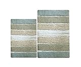 Chardin home Cordural Stripes Badematte, 2er-Set, Badvorleger (43,2 x 61 cm & 53,3 x 86,4 cm) | Rutschfester…