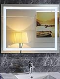 Dr. Fleischmann Badspiegel LED Spiegel GS084N mit Beleuchtung durch satinierte Lichtflächen Badezimmerspiegel…