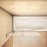 100x140cm Badewannenaufsatz Duschabtrennung Badewannenfaltwand Sicherheitsglas Duschwand für Badewanne