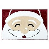 Indecor Home Weihnachts-Badezimmerteppich, Badematte, rutschfeste Unterseite, Heimdekorationen, Mikrofaser,…