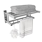 Eridanus Handtuchstange Edelstahl SUS304, Handtuchhalter Bad mit 4 Handtuchhaken, Hochwertig und Verchromt,…