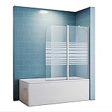 Duschtrennwand für badewanne 120x140 Teilsatiniert Duschwand