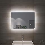 SONNI Badspiegel 50x70 cm LED Badspiegel mit Beleuchtung Badezimmerspiegel mit Touch-Schalter Wandspiegel…
