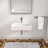 Rechteckige Wandhalterung, Badezimmer-Waschbecken – Logmey 50.8x35.6 cm, Badezimmer-Waschbecken, über…