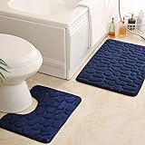 MOSHOINOT Toilettenteppich 2-teiliges Set Badematte rutschfest Badteppiche Badvorleger Waschbar Badezimmerteppich…