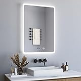 BD-Baode Badspiegel mit Beleuchtung, 50x70cm LED Badspiegel Lichtspiegel mit Dimmbar 3 Lichtfarbe 3000-6500K,Badezimmerspiegel…