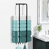 Badezimmer-Wandhalterung: Badetuch-Hänge-Halter für gerollte Handtücher, große Größe