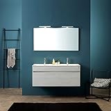 KIAMAMI VALENTINA Modernes graues Badezimmermöbelset mit 120 cm Breite und Doppelwaschbecken | Sole