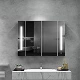OFCASA Badezimmer-Spiegelschrank mit 2 Türen, mit LED-Lichtern, Wandmontage, Aufbewahrungsschrank mit…