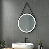 Heilmetz® Badspiegel mit Beleuchtung Rund 60cm Wandspiegel 6500K Kaltweiß Lichtspiegel LED Badezimmerspiegel…