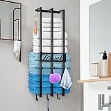 Handtuchhalter zur Wandmontage, neues Upgrade 3-Stangen-Handtuchhalter für gerollte Handtücher, Metall-Handtuchhalter…