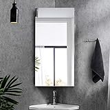 OFCASA Badezimmer-Spiegelschrank mit 1 Tür, wandmontierter Schrank mit abgerundeten Ecken, mit 2 Etagen,…