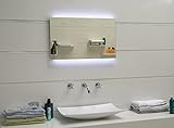 Design Badspiegel mit LED-Beleuchtung GS043N Lichtspiegel Wandspiegel Tageslichtweiß IP44 (100 x 60…