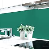 Küchenrückwand Grüntöne Unifarben Premium Hart-PVC 0,4 mm selbstklebend, Größe:400 x 60 cm, Ral-Farben:Patinagrün…