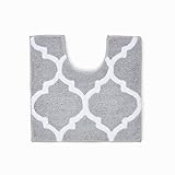 Penguin Home® Getuftete, wendbare Badematte, Flor aus 100% Mikropolyester, Silber, 51 x 51 cm
