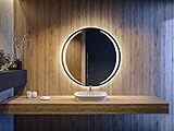 Artforma Rund Badspiegel 65 cm mit LED Beleuchtung und Abdeckung- Wählen Sie Zubehör - Individuell Nach…