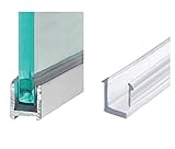 Aluminium U-Profil Dusche 200cm Edelstahl gebürstet I Wandanschlussprofil für 10mm Glas Duschabtrennung…
