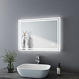 Bath-Mann LED Badspiegel 80x60cm mit Beleuchtung Dimmbar Badezimmerspiegel Spiegel mit Touch Lichtschalter,…