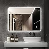 STARLEAD LED Badspiegel 50x70cm Backlit Badspiegel mit Beleuchtung kaltweiß Lichtspiegel Badezimmerspiegel…