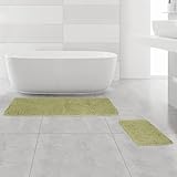 Yeaban Badezimmerteppich-Set, 2-teilig, dicke Chenille-Badteppiche, waschbar und saugfähig, rutschfest,…