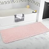 Badezimmerläufer, rutschfest, rosa, Plüsch-Badematte, waschbar, langer Teppich, Badteppiche für Badezimmer…