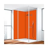 KERABAD Duschrückwand, Badrückwand, Duschverkleidung aus 3 mm Alu-Verbundplatte, 140x200cm,Orange RAL…