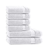 Müskaan 6-TLG Premium Frottee Handtücher Duschtücher Set 100% Baumwolle Weiß