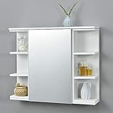 [en.casa] Badezimmer-Wandschrank 64 x 80 x 20 cm Spiegelschrank mit Tür und 3-3 Ablagen Hängeschrank…