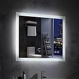 MEESALISA LED Badspiegel mit Beleuchtung 80x60 cm badezimmerspiegel mit beschlagfrei Touch warmweiß/Kaltweissen…