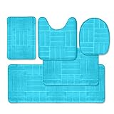 Effiliv Badezimmerteppich-Set 5-teilig – Memory-Schaum-Badezimmermatten-Set, weich und bequem, rutschfest,…