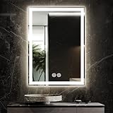 Meidom Badspiegel mit Beleuchtung 70x50cm Anti-Beschlagen 3-Farbige Dimmbar LED Badezimmerspiegel, Touch-Schalter…