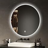 EMKE LED Badspiegel Rund 70cm Durchmesser Spiegel mit Beleuchtung Dimmbar kaltweißes Licht Badezimmerspiegel…